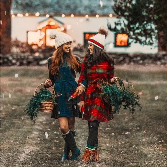 Kiel James Patrick Under The Mistletoe Flannel Cozy Cabin Dress Green Blue Plaid - Picture 5 of 7